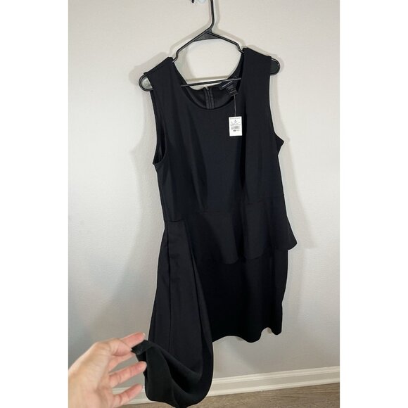 Ashley Stewart Asymmetric Peplum Black Dress - Picture 4 of 16